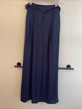 Women's Navy Maxi Skirt with Wrap Waist